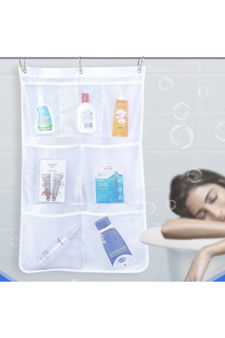 Dancemonkey Cbtx 7 Izgaralar Örgü Duş Askılı Çanta Organizatörü Polyester Banyo Cepleri Çok Renkli