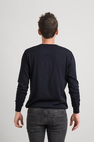 Sıfır Yaka Pamuklu Slimfit Basic Erkek Triko Kazak Lacivert