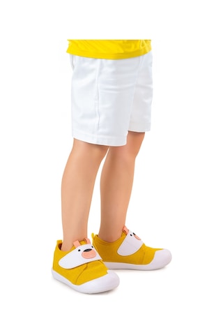 Kiko Kids Winni Cırtlı Erkek Bebek İlk Adım Panduf Ayakkabı Sarı