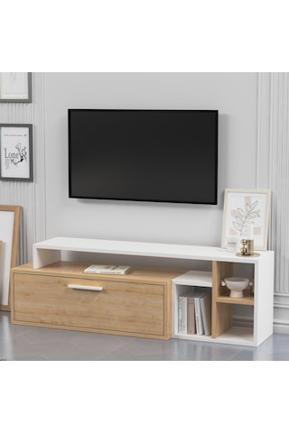 Lagomood Karamel Tv Standı Meşe-beyaz