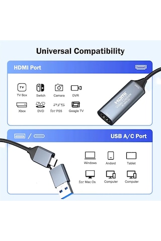 Markofist 1080p 30 Fps Canlı Yayın Ve Eğitim İçin Bilgisayar & Mobil Uyumlu Video Kayıt Kartı