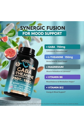 Gaba L-theanine Stress Support Comlex 900 Mg 120 Capsules 5 İn 1