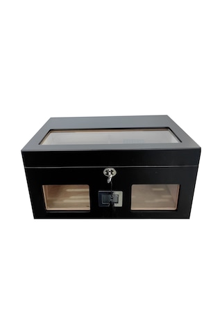 Falconetti Rc59sy Siyah 2 Katlı Camlı Dijital Humidor Puro Kutusu