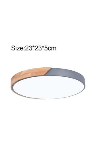 Ahşap Yuvarlak Tavan Lambası, Beyaz Işık For 23cm Diğer Diğer