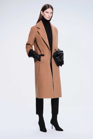 Hatemoğlu Camel Dinamik Fit Ceket Yaka Kaşe Yünlü Manto 2957125 Camel