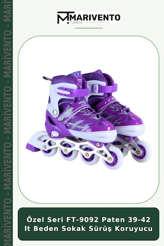 Özel Seri Ft-9092 Paten 39-42 Lt Beden Sokak Sürüş Koruyucu Çok Renkli