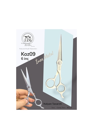Koz09 İnox 6 İnç Saç Sakal Kesim Makası