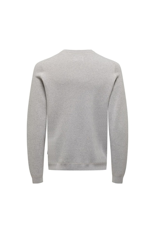 Only & Sons Onspın Reg 12 Solıd Crew Knıt Erkek Gri Kazak - 22027590 Gri