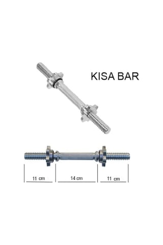 Multiflexpro 36cm İkili Kısa Krom Halter Barı Dambıl Sapı