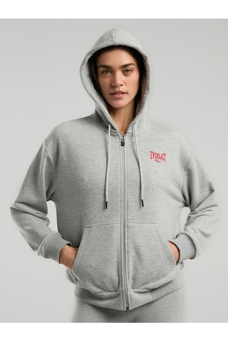Everlast Ever Classics Wmn Gri Melanj Kadın Kapüşonlu Full Zip Sweatshirt Gri Melanj