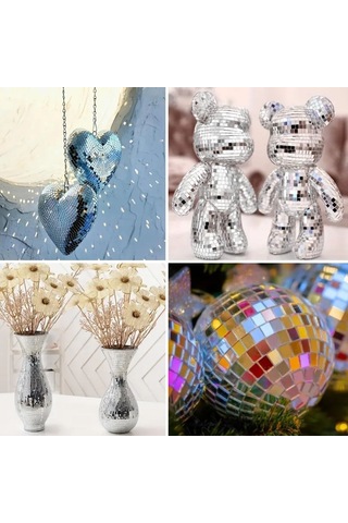 Büro Ev Ofis Atölye İçin 4x100cm Silver Aynalı Mozaik Taşlı Dekor Bandı Diğer