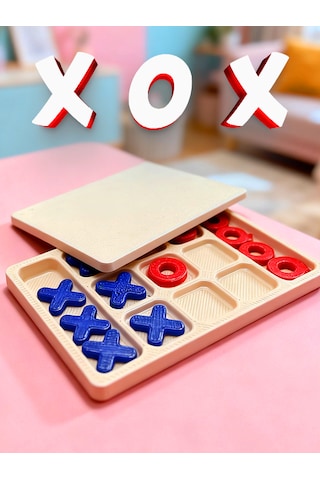 Xox Oyunu Kapaklı Taşınabilir Masa Oyunu Dekoratif & Eğitici