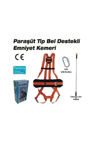 Badem10 Safeset Paraşüt Tipi Emniyet Kemeri Bel Destekli
