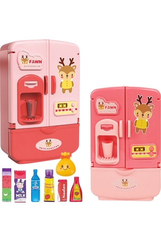 Symbee Çocuklar İçin Eğlenceli Ve Eğitici Pembe Çift Kapılı Buzdolabı Oyuncağı, 3 Yaş Üstü İçin Uygun, Abs Malzeme.