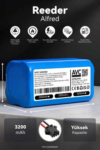 Reeder Alfred 3200mah Robot Süpürge Bataryası G.g