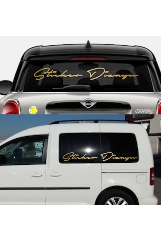 Kişiye Özel 2 Adet Isim Soyisim Yazılacak Yazı Sticker El Yazısı Isim Oto Araba Motosiklet Karavan Sticker 00028 15 Cm