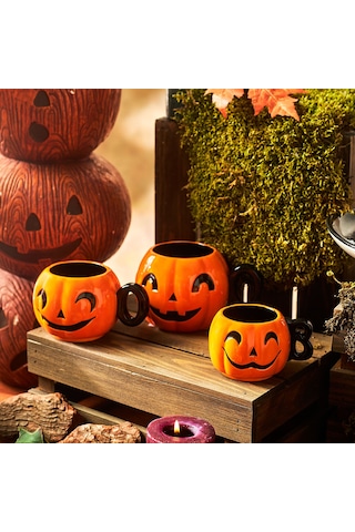Karaca Halloween Boo Mug 3'lü Set Turuncu