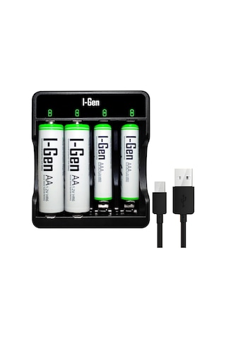 G479 4'lü Pil Şarj Aleti + 2 Adet Aa 2700 Mah + 2 Adet Aaa 900 Mah Şarjlı Kalem Pilli Set 1.2v Ni-mh