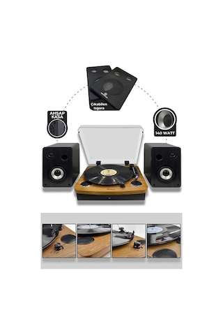 Midex MTX-256S Bluetooth USB Nostaljik Pikap Hoparlör Ses Sistemi Seti