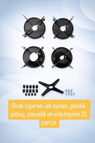 Vestel ,Beko Uyumlu Ve Birçok Marka Için Cam Ocak Izgara Takımı-ankastre-set Üstü 33 Parça 1 Adet