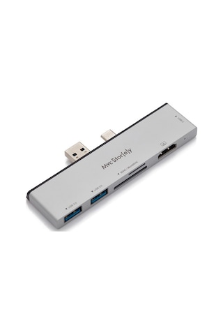 Surface Pro 7 Hdmı Çevirici Usb Çoklayıcı 4K Usb-C Çevirici-Gümüş