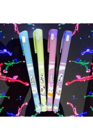 Vıp 6 Pcs Invisible Ink Pens Uv Led Light 6 Adet Mor Işıklı Görünmez Kalem Figürlü Işıklı Kalem Renkli