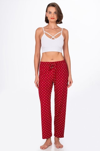 Kompedan Kadın Süet Puantiyeli Pijama Tek Alt Desen 5