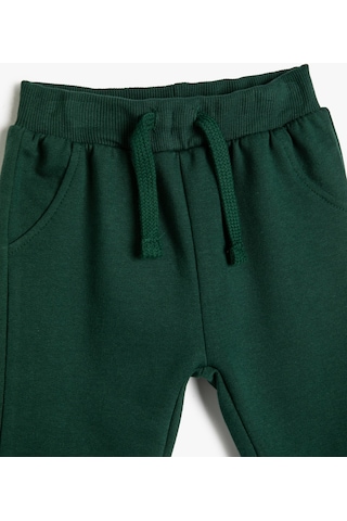 Koton Basic Jogger Eşofman Altı Şardonlu Cepli Beli Bağlamalı Pamuklu Yeşil 4wmb40033tk 4WMB40033TK178 Fıstık Yeşili