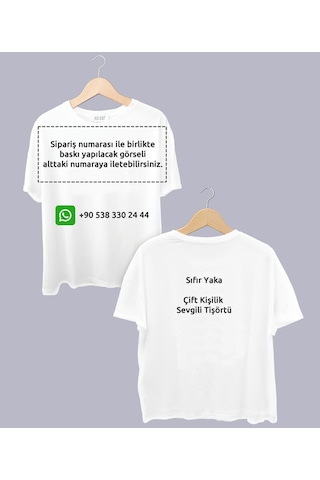 Çift Kişilik Tişört Kişiye Özel Baskı Sevgili T-shirt Her İki Bedeni De Tek Tek Sepete Ekleyiniz Beyaz