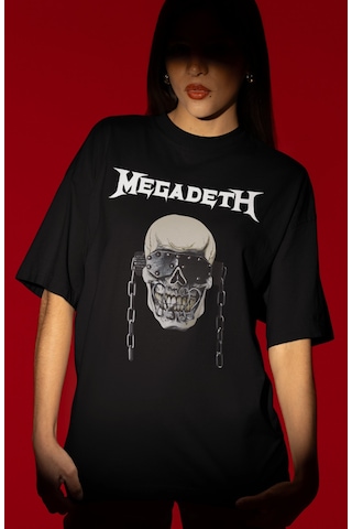 Megadeth Rock Metal Müzik Grubu Ön Baskılı Unisex Oversize Tişört Siyah