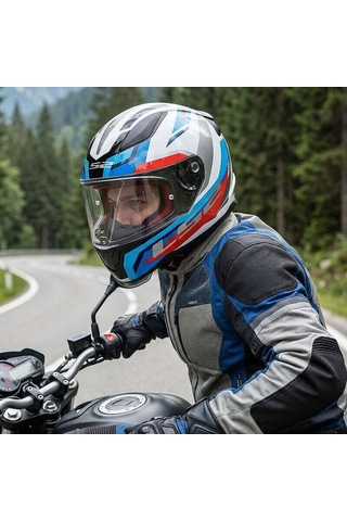 Kapalı Kask Ls2 Rapıd 2 Hyper Beyaz Mavi Kırmızı Orjinal Xl Beyaz - Kırmızı - Mavi