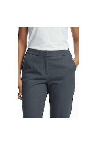 Ekol Minimalist Kadın Pantolon - Yüksek Bel Slim Fit Midi Lacivert