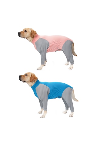 Xindoker Köpek Kıyafeti - Esnek Dört Bacaklı Polo Yaka Sweatshirt Mavi/gri, Xl