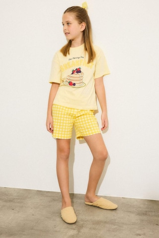 Defacto Regular Fıt 2li Sarı Pijama Takımı Kız Çocuk H5508a826smyl155 Sarı-yl155