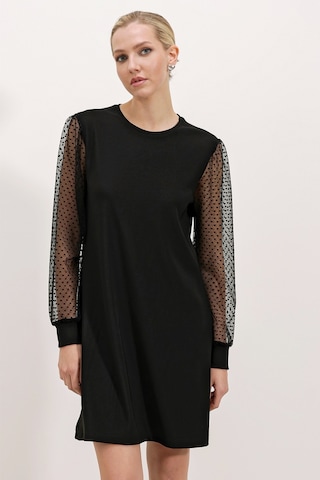 Bigdart 2467 Tül Kollu Mini Elbise - Siyah 2467bgd19-001-14368 001