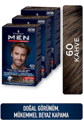 Schwarzkopf Men Perfect Saç Boyası 60 Kahve 3'lü