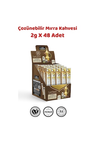 Acı Mırra & Çozünebilir Kakuleli Hazır Kahve - 48 Adet Tek İçimlik Poşet 2gr 48 Adet Hazır