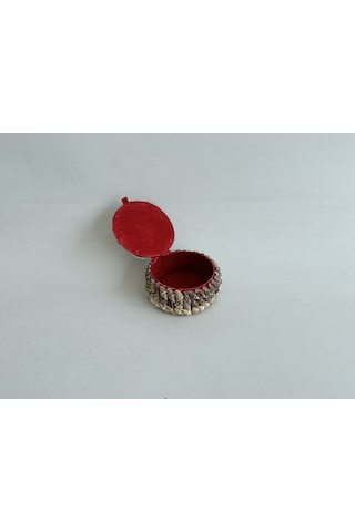 Deniz Kabuğu Kaplamalı Kutu 7x4cm - Mücevher Takı Kutusu