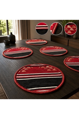 Bk Gift 6 Adet El Yapımı Anadolu İzleri Kilim Kumaşı Supla Koleksiyonu 27cm -4 Haki