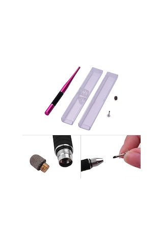 Moveevo Rose Red Metal Stylus Set: 2-in-1 Fiber & Disc Tip, Ultra-fine Precision For Writing/drawing, Boxed With Replacements