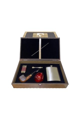 Pipsan Ahlat Ağacı Pipo 7 Oz Çelik Mataralı Set 605750-509255