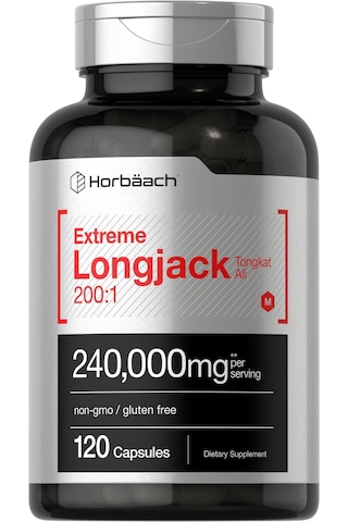 Horbaach Longjack Lj Tongkat Ali Extreme Male Performance 240,000 Mg 120 Caps Aromasız