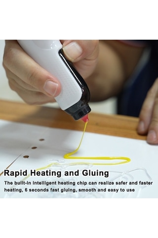 Pazly Portatif Kablosuz Lityum Tutkal Makinesi - 7mm Tutkal Çubuğu Aplikatörü - Elektrikli Sıcak Tutkal