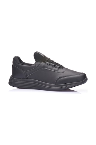 Günlük Erkek Yetişkin Sneaker Büyük Numara Spor Ayakkabı Lastik Bağcıklı Rahat Esnek 110c Siyah - Siyah