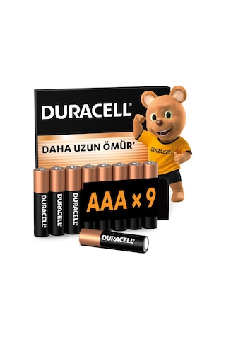 Duracell Kalem Pil Alkalin Aaa 9'lu Paket