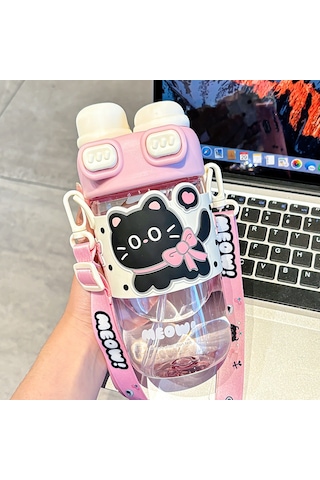 Jian Fan Çift Kapaklı Plastik Hasıriçme Bardağıyeş Yeşil