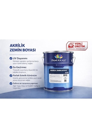 Pamukkale Akrilik Zemin Boyası 15 Kg Ral 5018 Turkuaz 15 KG