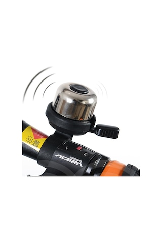 Bisiklet Zil Sol Vuruş Krom&Siyah Çın Çın İtmeli Vuruş Siyah Gri - Siyah