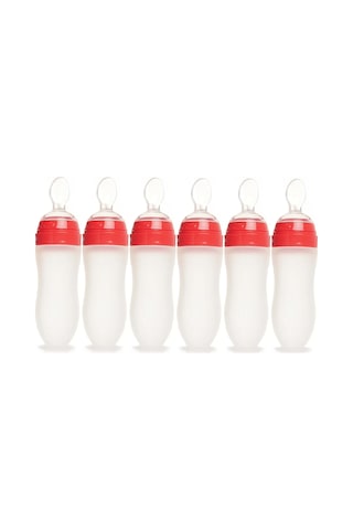 Bebedor Silikon Kaşıklı Biberon 120ml +6 Ay Şeffaf Kod:7509 6 Lı