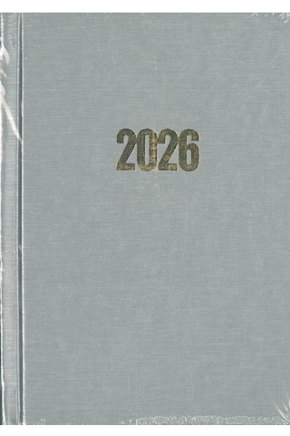 Özkan 2026 Ajanda 12x17 Cilt Bezli Gri Hafta Sonları Birleşik Gri
